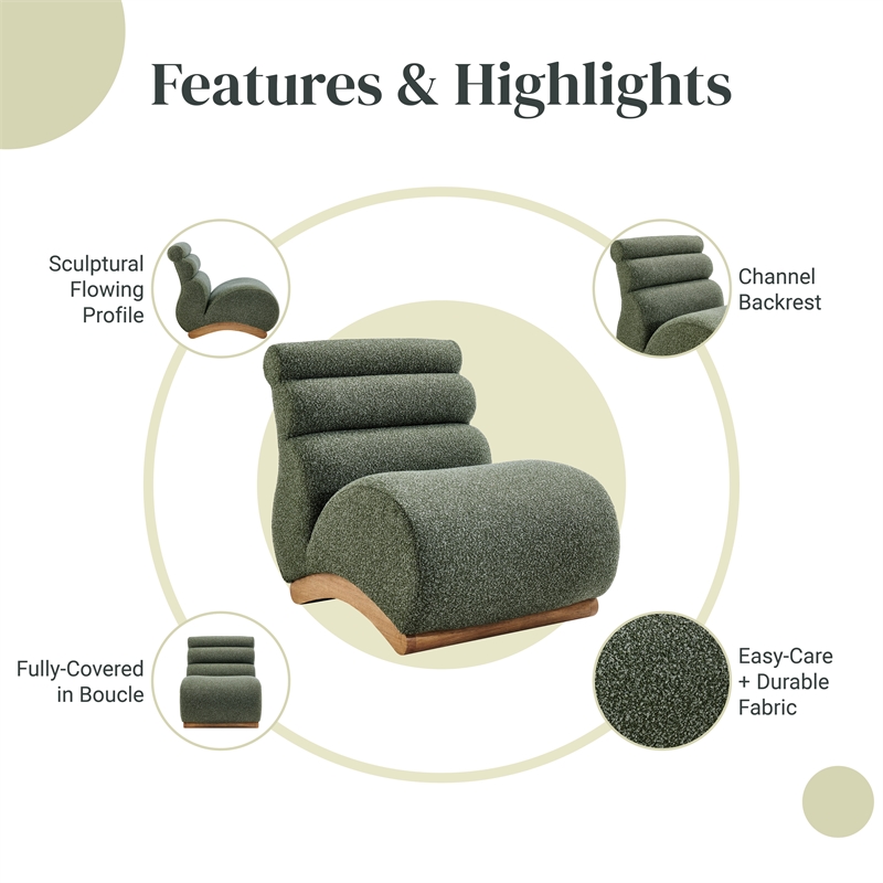 NPD Furniture Lucius Boucle Accent Chair in Milford Green