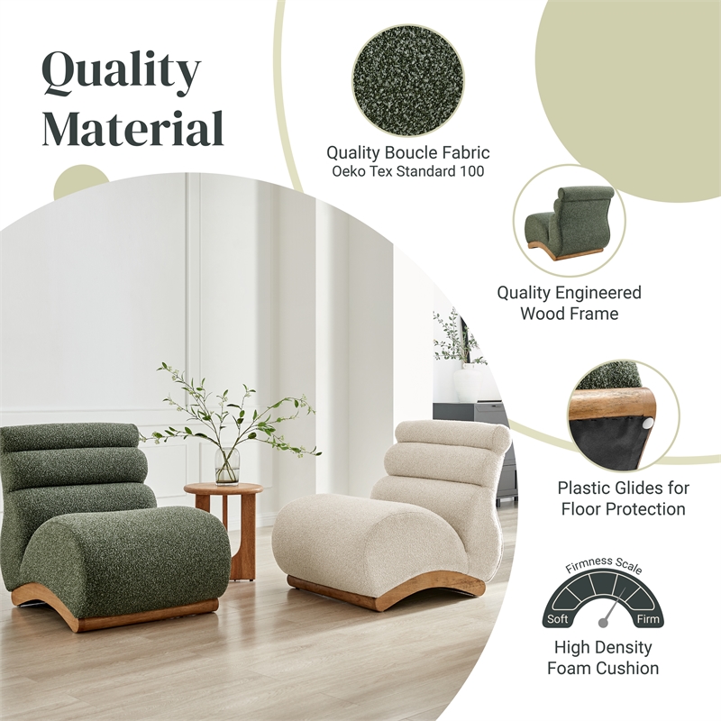 NPD Furniture Lucius Boucle Accent Chair in Milford Green