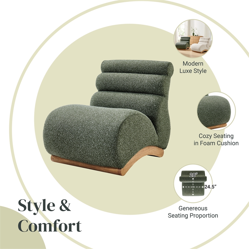 NPD Furniture Lucius Boucle Accent Chair in Milford Green