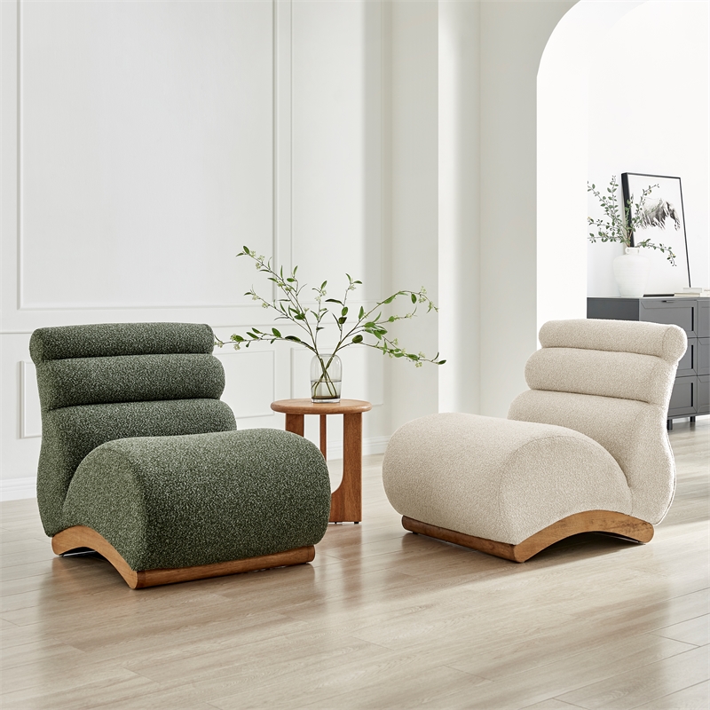 NPD Furniture Lucius Boucle Accent Chair in Milford Green