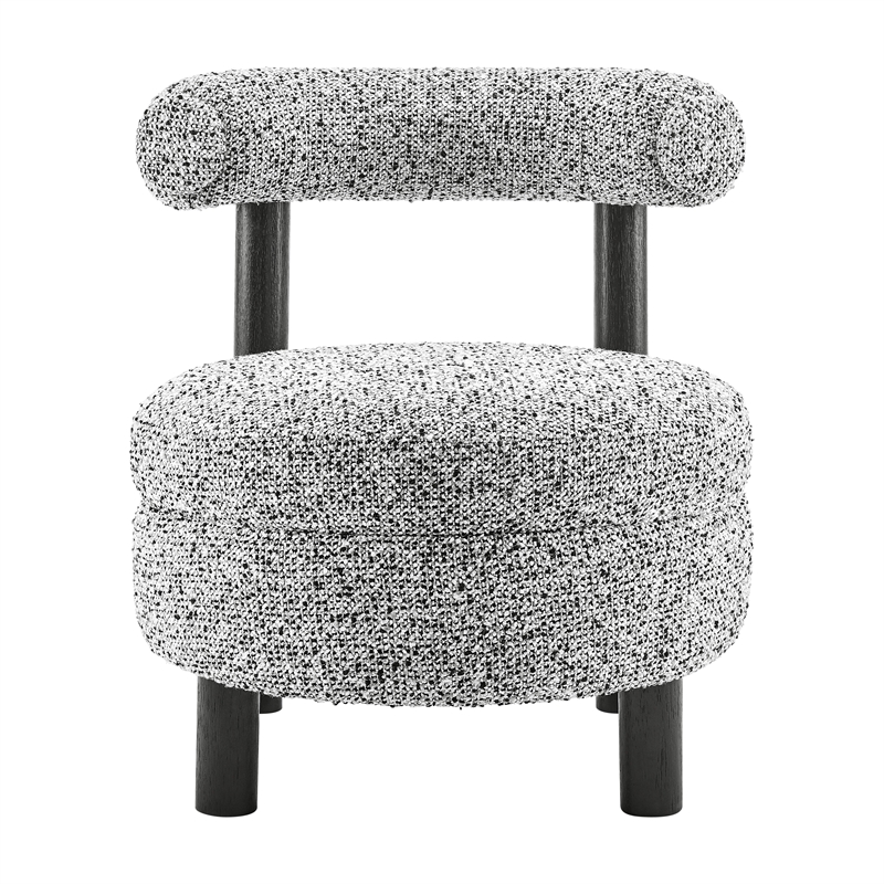 NPD Furniture Esther Boucle Accent Chair in Speckled White