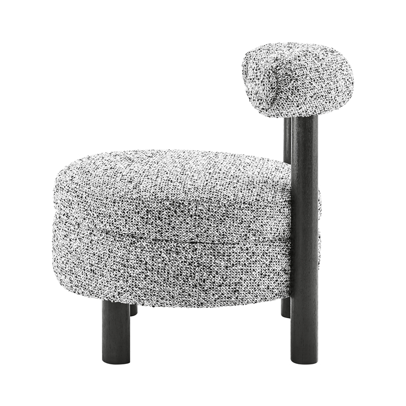 NPD Furniture Esther Boucle Accent Chair in Speckled White