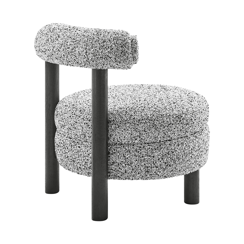 NPD Furniture Esther Boucle Accent Chair in Speckled White