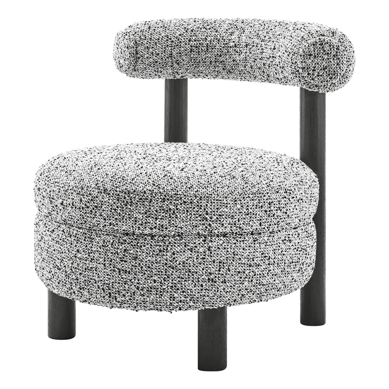 NPD Furniture Esther Boucle Accent Chair in Speckled White