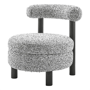 NPD Furniture Esther Boucle Accent Chair in Speckled White