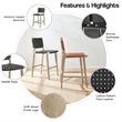 NPD Furniture Marco Faux Leather Counter Stool Drift Wood Frame in Black