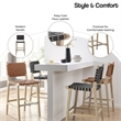 NPD Furniture Marco Faux Leather Counter Stool Drift Wood Frame in Black