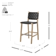 NPD Furniture Marco Faux Leather Counter Stool Drift Wood Frame in Black