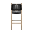 NPD Furniture Marco Faux Leather Counter Stool Drift Wood Frame in Black
