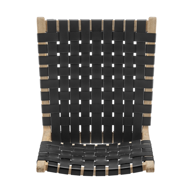 New Pacific Direct Marco Faux Leather Counter Stool Drift Wood Frame in Black