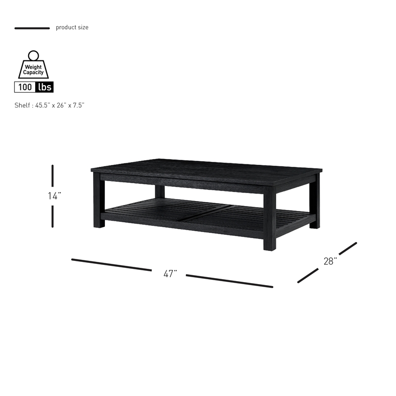 NPD Furniture Tiburon KD Coffee Table in Alto Black