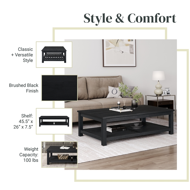 NPD Furniture Tiburon KD Coffee Table in Alto Black