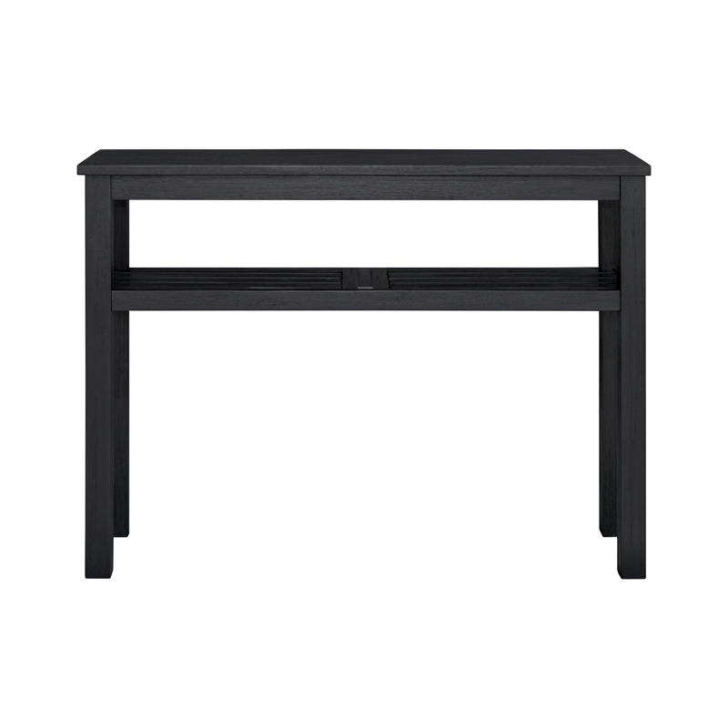 NPD Furniture Tiburon KD Console Table with Shelf in Alto Black