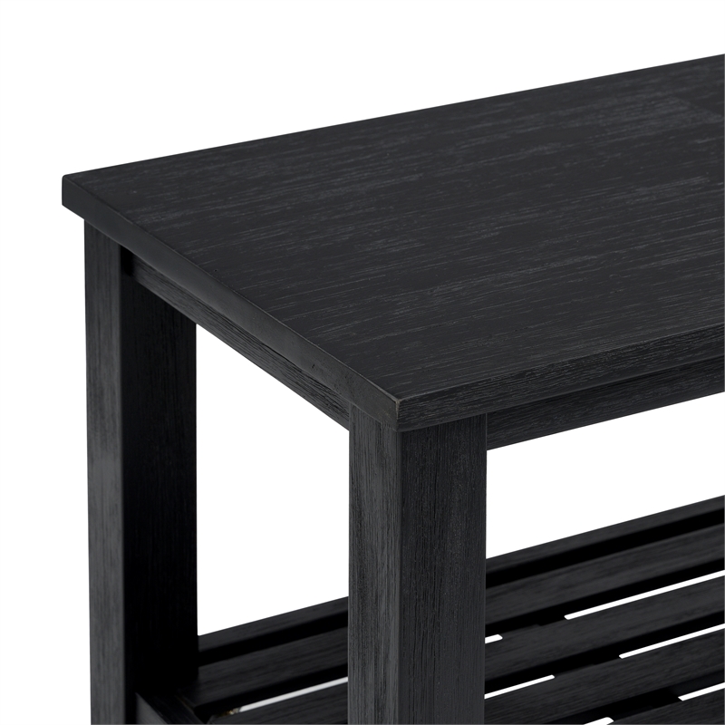 NPD Furniture Tiburon KD Console Table with Shelf in Alto Black