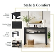 NPD Furniture Tiburon KD Console Table with Shelf in Alto Black