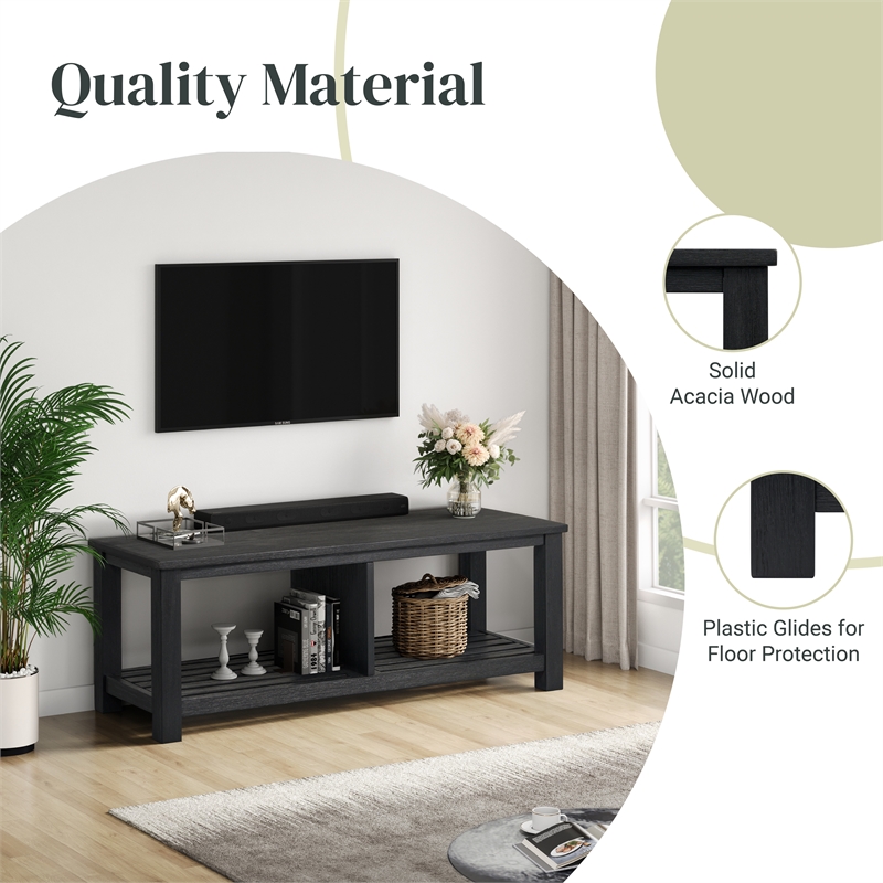 NPD Furniture Tiburon KD TV Bench in Alto Black
