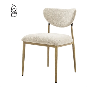 NPD Furniture Zoey KD Boucle Dining Side Chair Natural Legs Set of 2