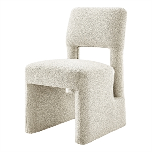 NPD Furniture Willa Boucle Dining Side Chair in Milford Beige (Set of 2)
