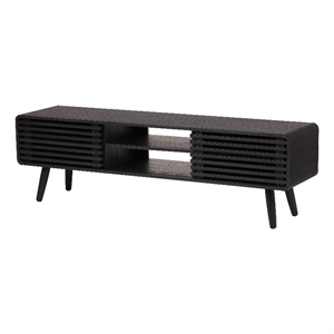 NPD Furniture Wilson 58&quot Slat Low TV Stand in Black