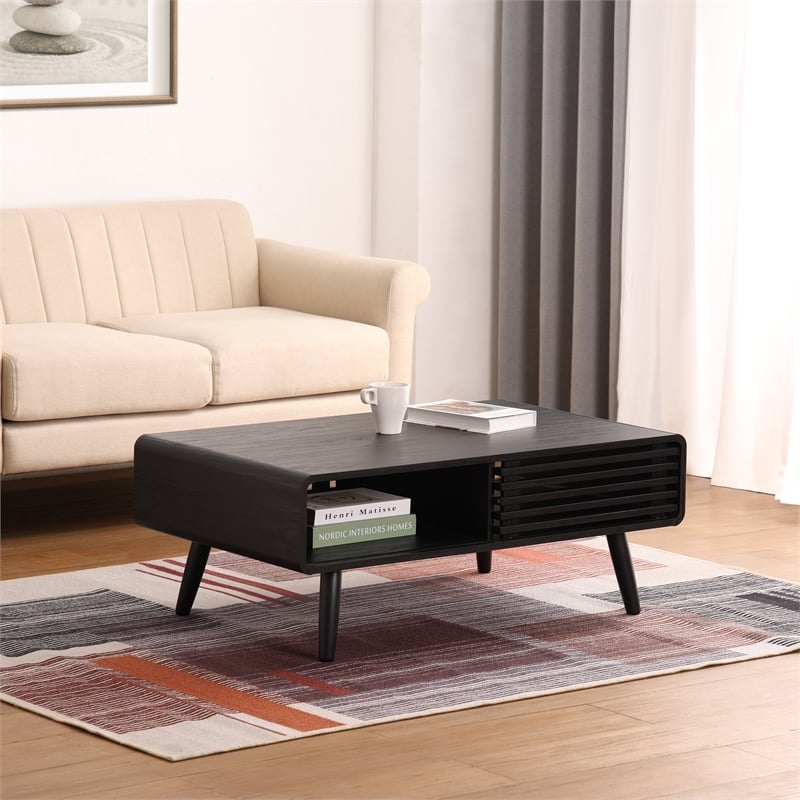 NPD Furniture Wilson Slat Coffee Table in Black