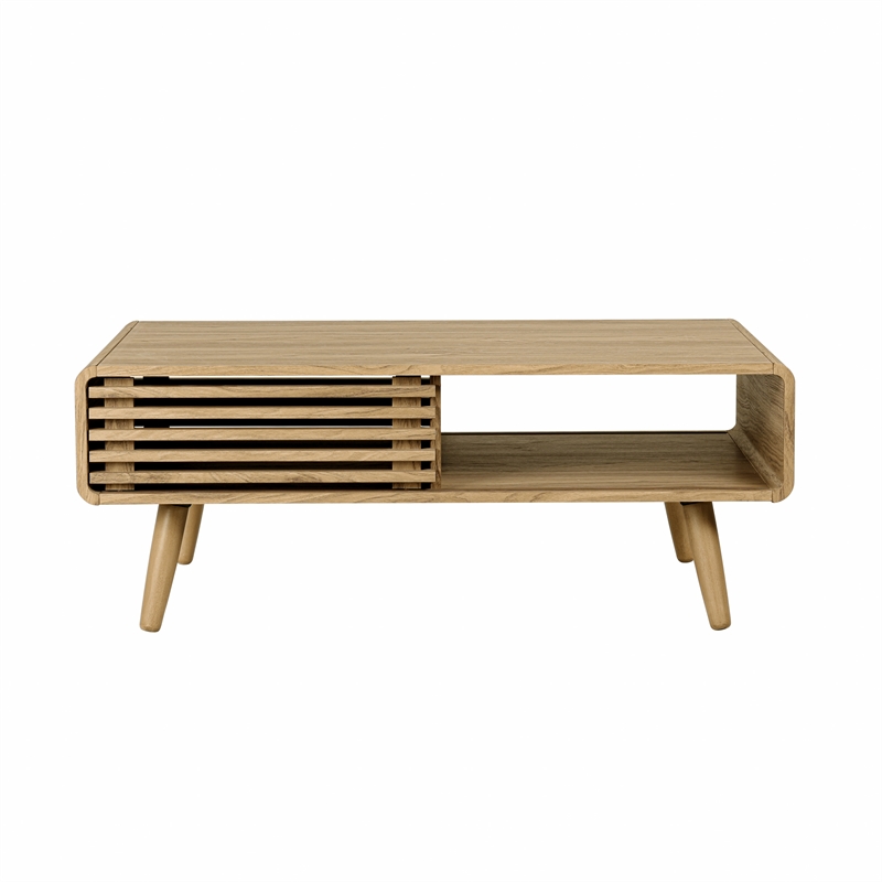 NPD Furniture Wilson Slat Coffee Table in Terra Oak