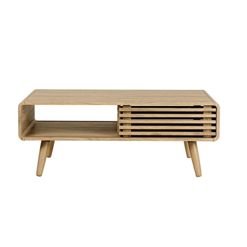 NPD Furniture Wilson Slat Coffee Table in Terra Oak