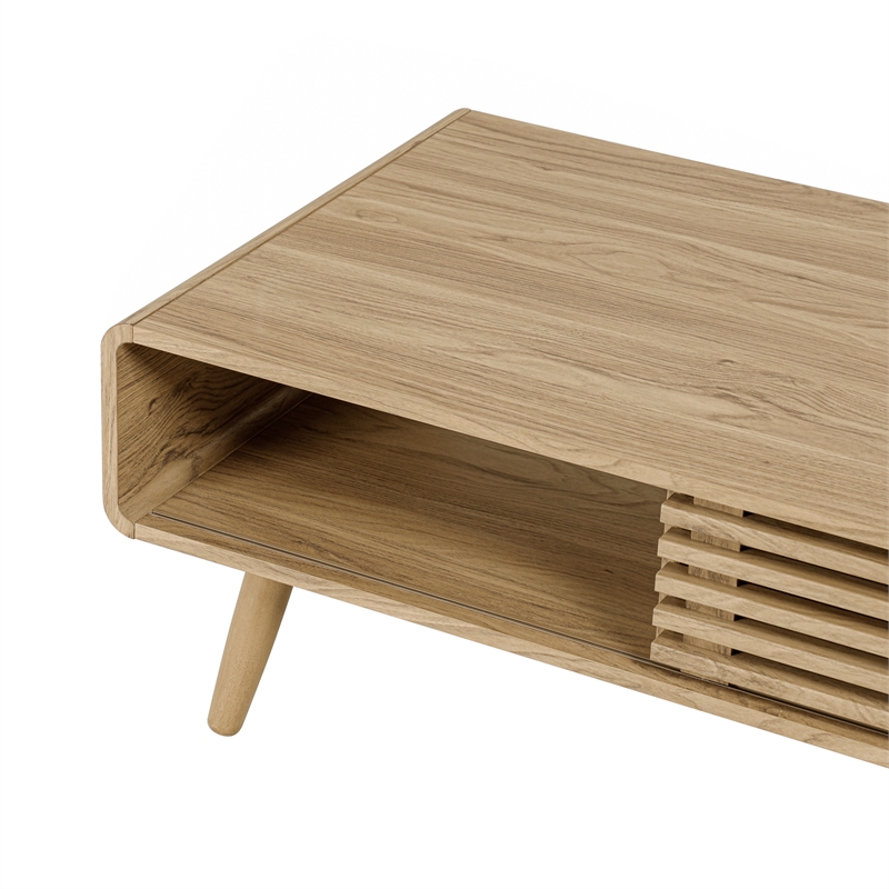 NPD Furniture Wilson Slat Coffee Table in Terra Oak