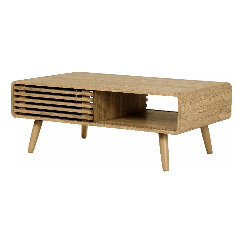 NPD Furniture Wilson Slat Coffee Table in Terra Oak