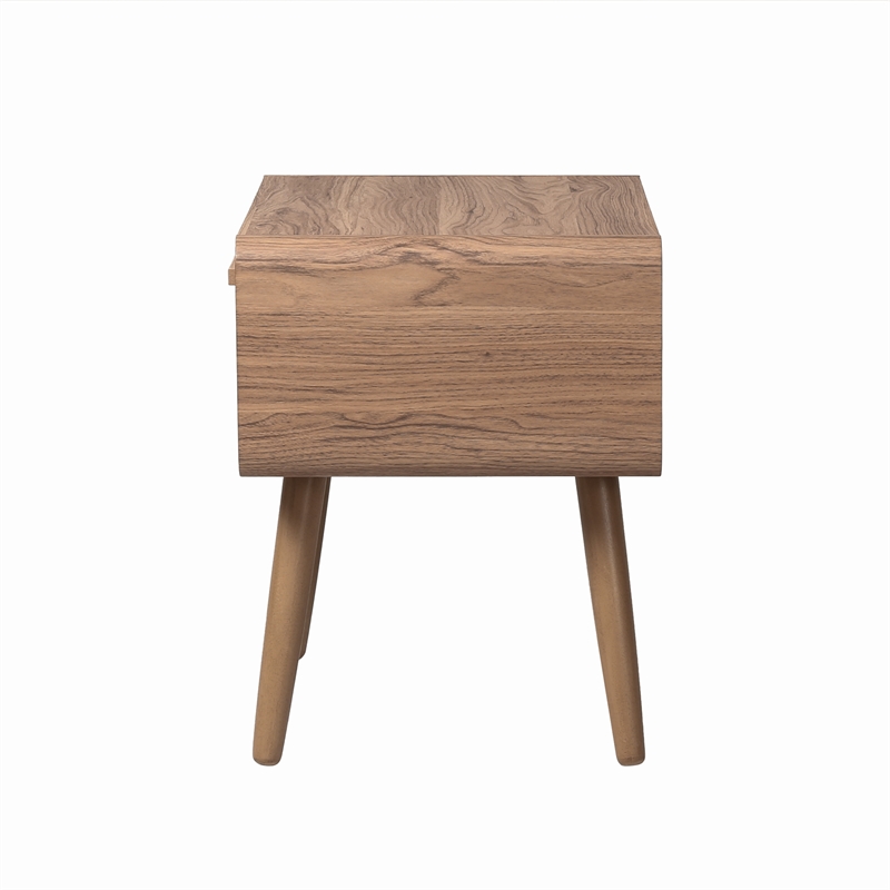 NPD Furniture Wilson Slat Side/End Table in Terra Oak