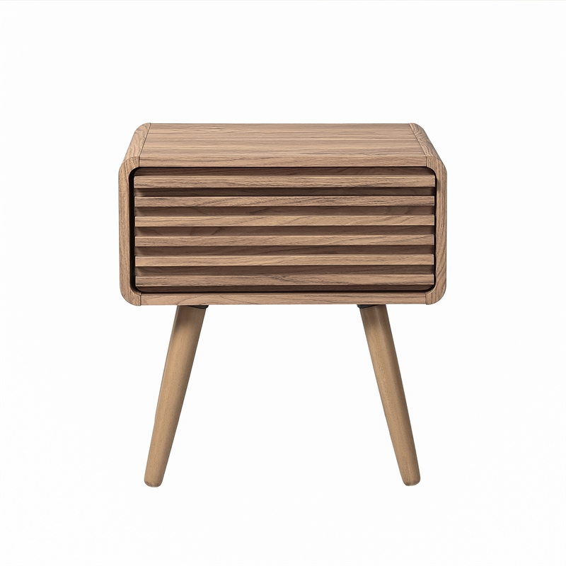 NPD Furniture Wilson Slat Side/End Table in Terra Oak