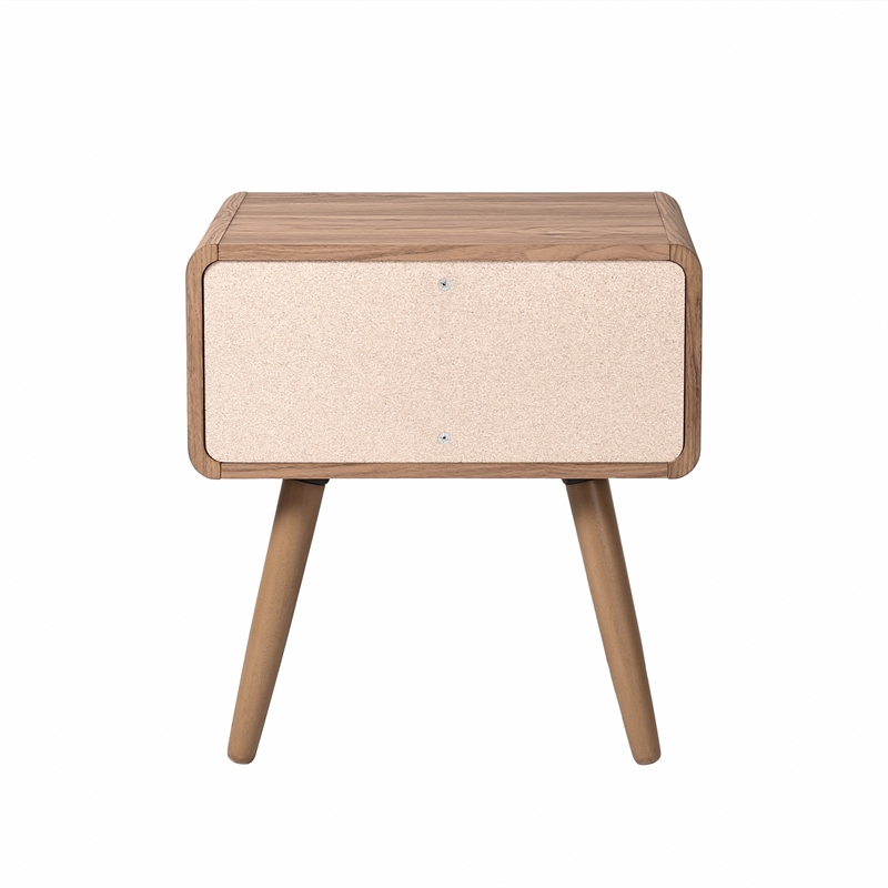 NPD Furniture Wilson Slat Side/End Table in Terra Oak