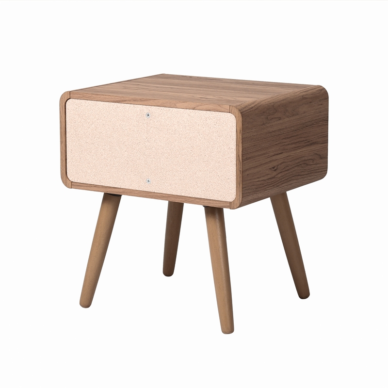 NPD Furniture Wilson Slat Side/End Table in Terra Oak