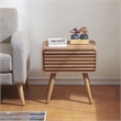 NPD Furniture Wilson Slat Side/End Table in Terra Oak