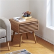 NPD Furniture Wilson Slat Side/End Table in Terra Oak