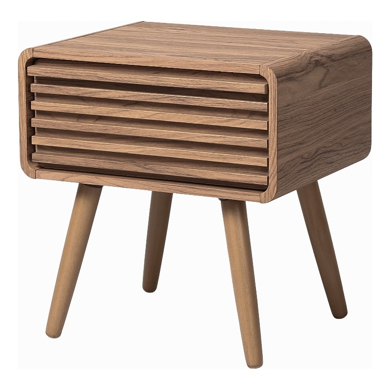 NPD Furniture Wilson Slat Side/End Table in Terra Oak