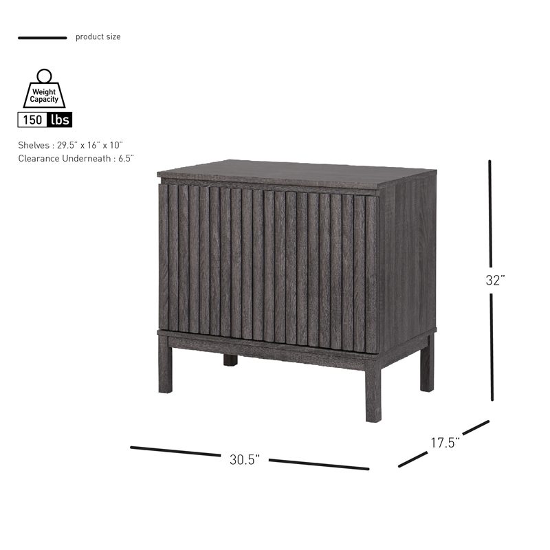 New Pacific Direct Oakenvale Cabinet 2 Doors in Charred Black