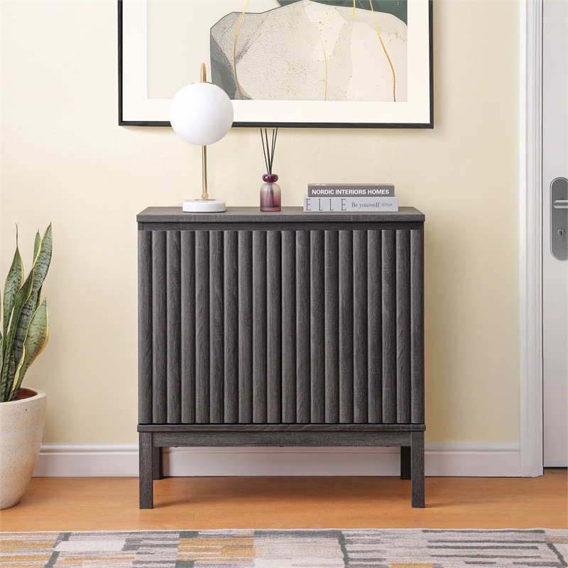 New Pacific Direct Oakenvale Cabinet 2 Doors in Charred Black