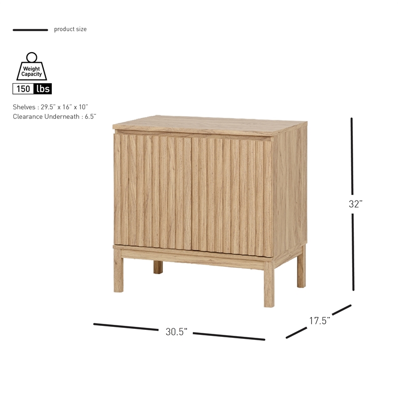 New Pacific Direct Oakenvale Cabinet 2 Doors in Terra Oak