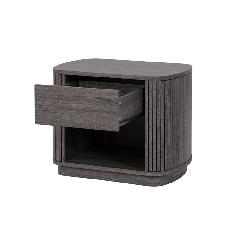 NPD Furniture Wimberly Nightstand/Side Table in Charred Black