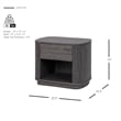 NPD Furniture Wimberly Nightstand/Side Table in Charred Black