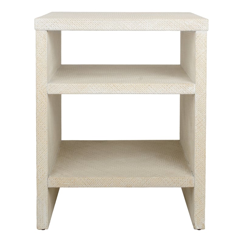 NPD Furniture Layne Nightstand/Side Table in Whitewash