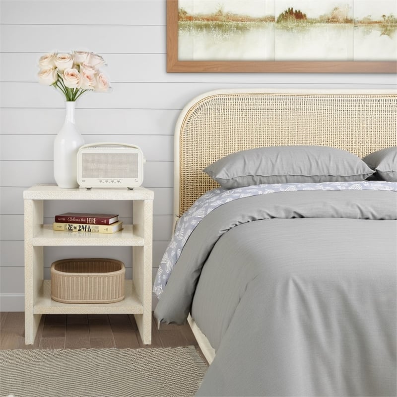 NPD Furniture Layne Nightstand/Side Table in Whitewash
