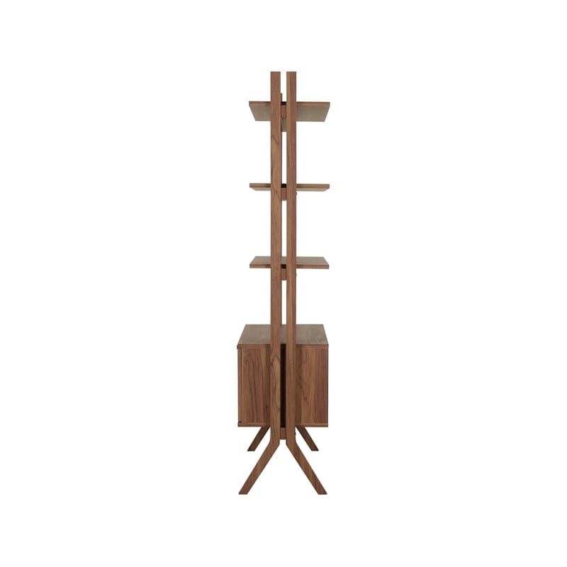 NPD Furniture Lynchburg KD Bookshelf 2 Doors in Walnut