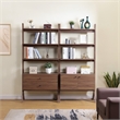 NPD Furniture Lynchburg KD Bookshelf 2 Doors in Walnut