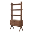 NPD Furniture Lynchburg KD Bookshelf 2 Doors in Walnut