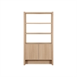 NPD Furniture Fortville KD Bookshelf 2 Doors in Light Oak