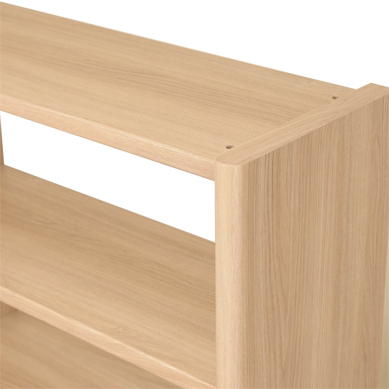 NPD Furniture Fortville KD Bookshelf 2 Doors in Light Oak