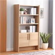 NPD Furniture Fortville KD Bookshelf 2 Doors in Light Oak