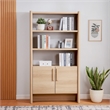 NPD Furniture Fortville KD Bookshelf 2 Doors in Light Oak