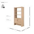 NPD Furniture Fortville KD Bookshelf 2 Doors in Light Oak